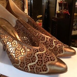 Mario Valentino Filigreed Leather Shoes